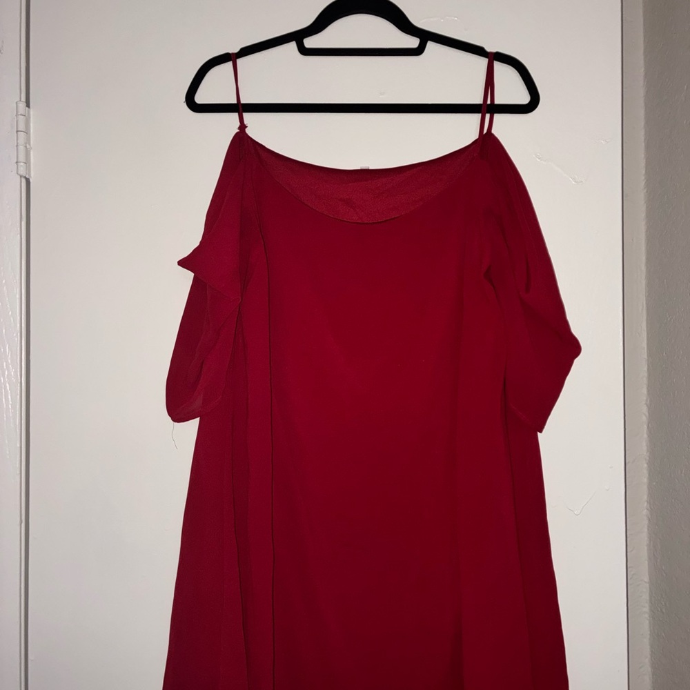 Elegant Red Off-Shoulder Dress